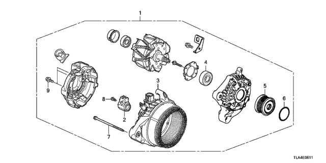 2019 Honda CR-V Alternator (Denso) (2.4L) Diagram