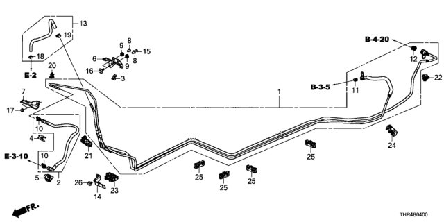 2022 Honda Odyssey Pipe Set, Fuel Diagram for 16050-THR-A00