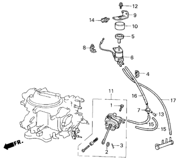 1985 Honda Civic A/C Valve - Tubing (Sanden) Diagram