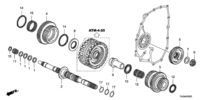 2010 Honda Accord AT Mainshaft (L4) Diagram