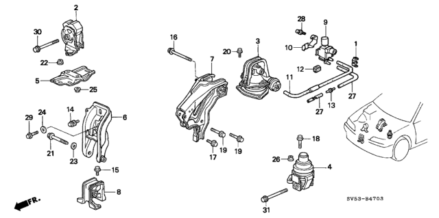 1997 Honda Accord Engine Mount Diagram