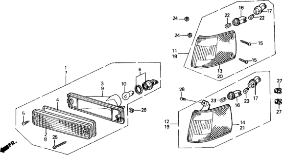 1990 Honda Civic Front Combination Light Diagram