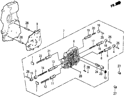 1987 Honda Civic 5 Door DX KA 4AT 4AT Secondary Body Diagram