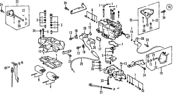 1977 Honda Civic Opener Set, Throttle Diagram for 16043-676-005