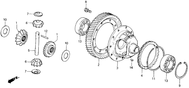 1984 Honda Civic Gear, Drive Pinion Diagram for 41221-PC8-910