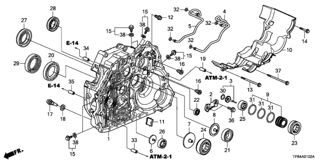 2013 Honda Crosstour Pipe A, Joint Diagram for 22760-RT4-000