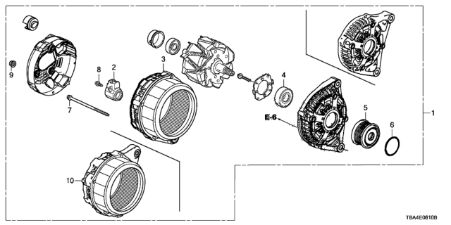 2017 Honda Civic Alternator (Denso) Diagram