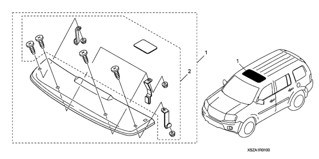 2013 Honda Pilot Moonroof Visor Diagram