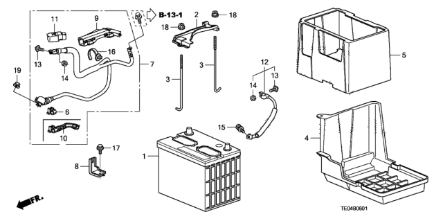 2011 Honda Accord Battery (V6) Diagram