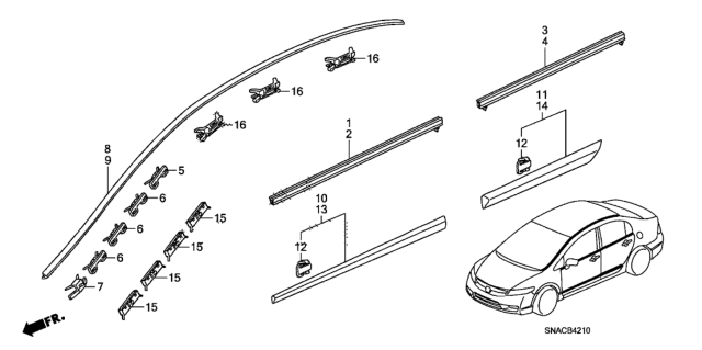 2010 Honda Civic Protr, L. *B561P* Diagram for 75323-SNE-A02ZS