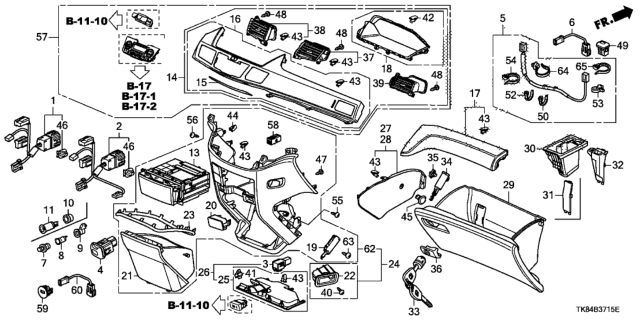 2014 Honda Odyssey Box Assembly, Glove (Sienna Beige) Diagram for 77501-TK8-A01ZC