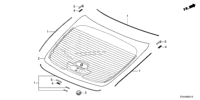 GLASS SET, RR Diagram for 73211-TGH-305