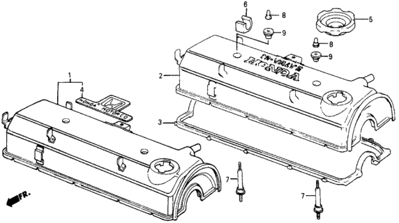 1984 Honda Civic Cover, Cylinder Head Diagram for 12310-PE0-900