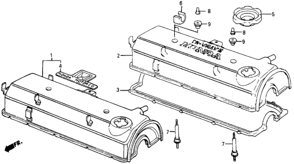 1987 Honda Civic Cylinder Head Cover Diagram