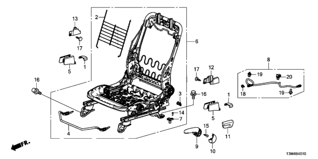 2017 Honda Accord Front Seat Components (Driver Side) Diagram