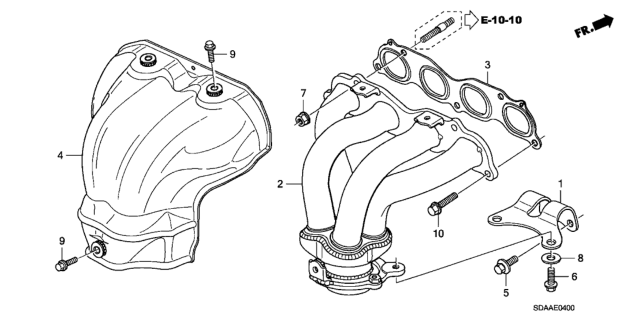 2007 Honda Accord Exhaust Manifold (L4) Diagram