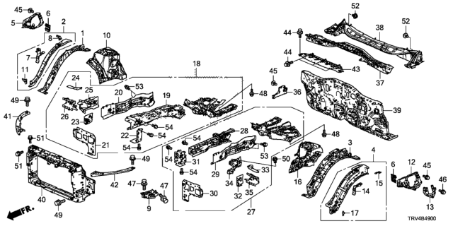 2017 Honda Clarity Electric Lid Comp, Da/Bd Up Diagram for 74290-TRT-A00