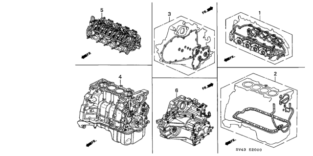 1994 Honda Accord Gasket Kit - Engine Assy.  - Transmission Assy. Diagram