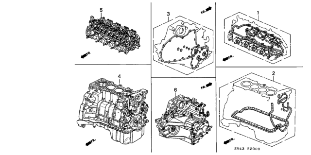 1997 Honda Accord Gasket Kit - Engine Assy.  - Transmission Assy. Diagram