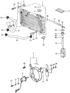 1981 Honda Civic Radiator (Toyo) Diagram for 19010-PA6-004