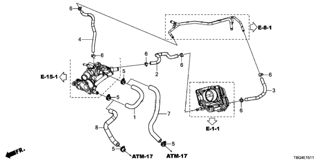 2017 Honda Civic Water Hose (2.0L) Diagram