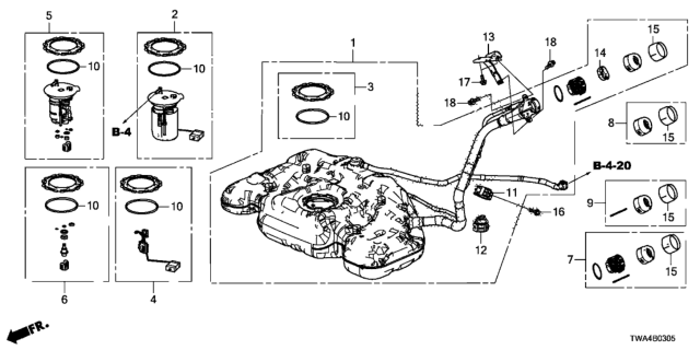 2018 Honda Accord Hybrid SET Diagram for 17045-TWA-A02