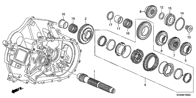 2011 Honda Civic MT Countershaft (2.0L) Diagram