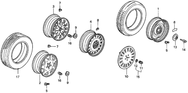 1998 Honda Odyssey Disk, Wheel (15X4T) Diagram for 42700-SZ3-003