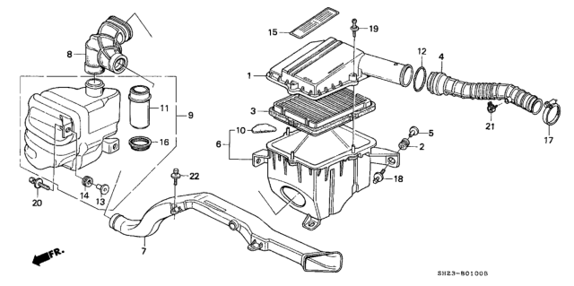 1991 Honda CRX Air Cleaner Diagram