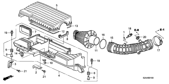 2008 Honda S2000 2 Door CR (WITH AC) KA 6MT Air Cleaner Diagram