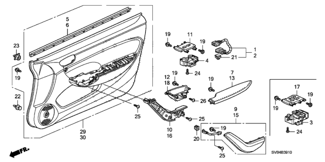 2011 Honda Civic Pocket, R. Pull *NH598L* (ATLAS GRAY) Diagram for 83545-SVA-A02ZA