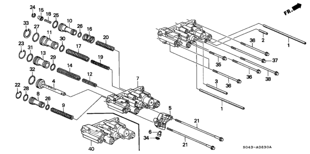 1996 Honda Civic AT Servo Body (A4RA) Diagram