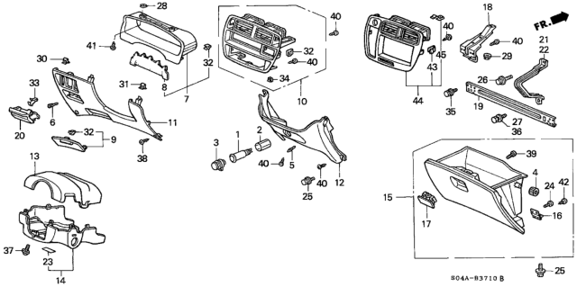 1999 Honda Civic Cover, Instrument Driver (Lower) *YR164L* (MEDIUM TAUPE) Diagram for 77301-S04-G00ZC