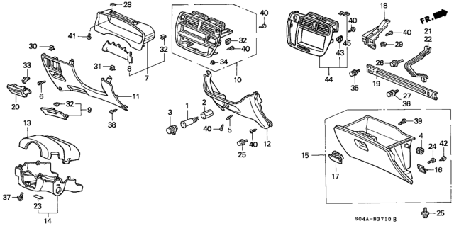 1999 Honda Civic Box Assembly, Glove (Medium Taupe) Diagram for 77500-S01-A01ZB