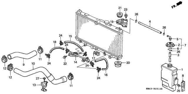 1990 Honda Accord Radiator Hose Diagram