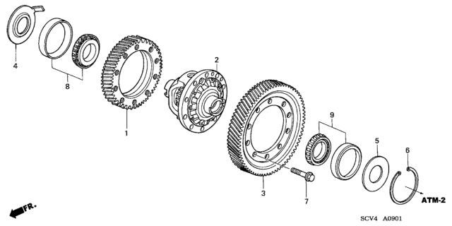 2003 Honda Element Differential Diagram for 41100-PZN-010