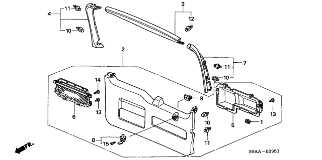 2006 Honda CR-V Tailgate Lining Diagram