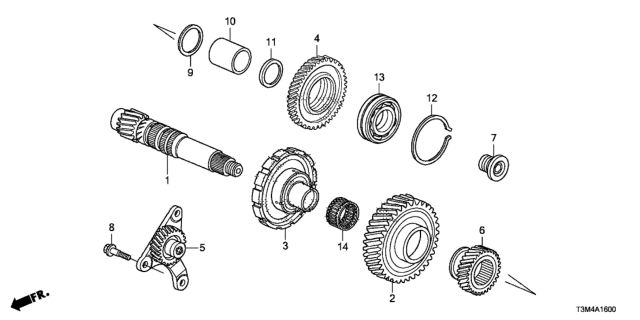 2017 Honda Accord AT Countershaft (6AT) Diagram