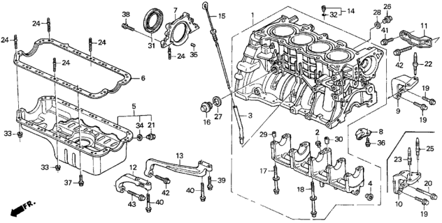 1994 Honda Del Sol Pipe, Oil Level Diagram for 11111-PM3-300