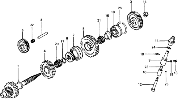1979 Honda Civic 5 Door ** KL HMT HMT Countershaft Diagram