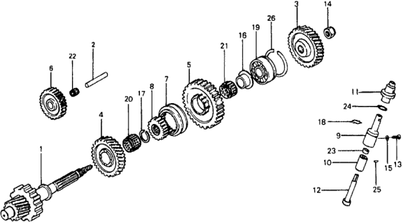 1979 Honda Civic HMT Countershaft Diagram