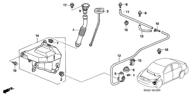 2005 Honda Civic Windshield Washer Diagram 1