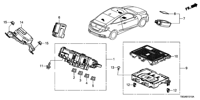 2016 Honda Civic Control Unit (Cabin) Diagram 1