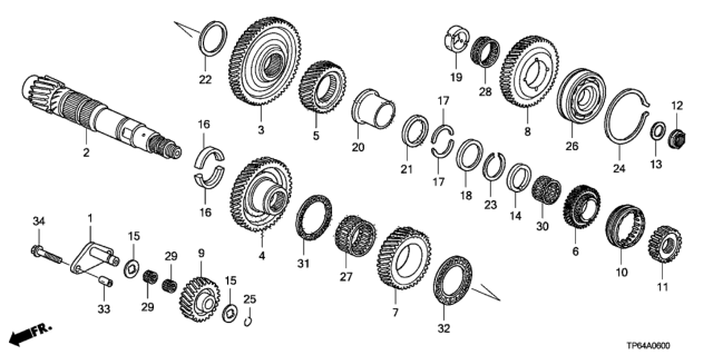 2012 Honda Crosstour AT Countershaft (V6) Diagram