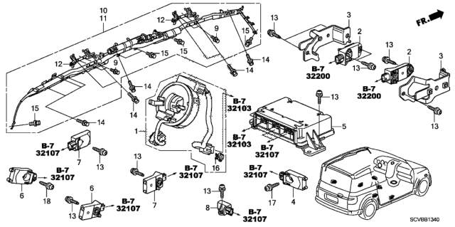 2011 Honda Element SRS Unit Diagram