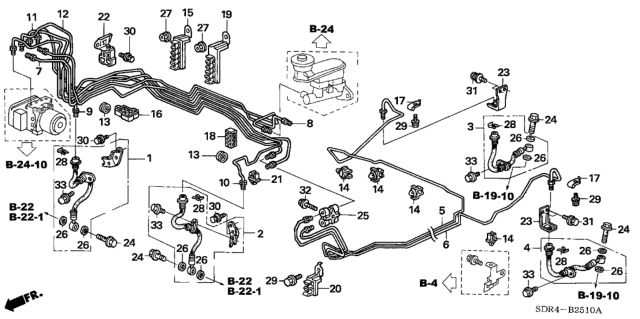 2005 Honda Accord Hybrid Brake Lines (TCS/VSA) Diagram