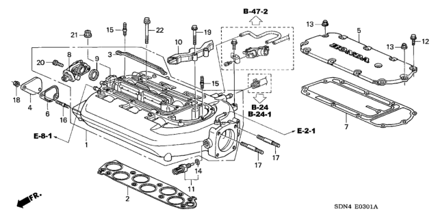 2006 Honda Accord Intake Manifold (V6) Diagram