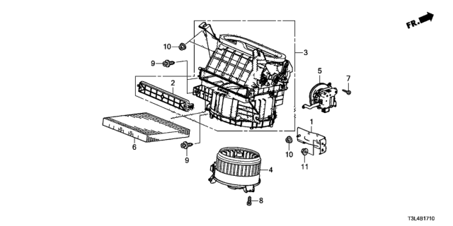 2013 Honda Accord 2 Door LX-S KL CVT Heater Blower Diagram