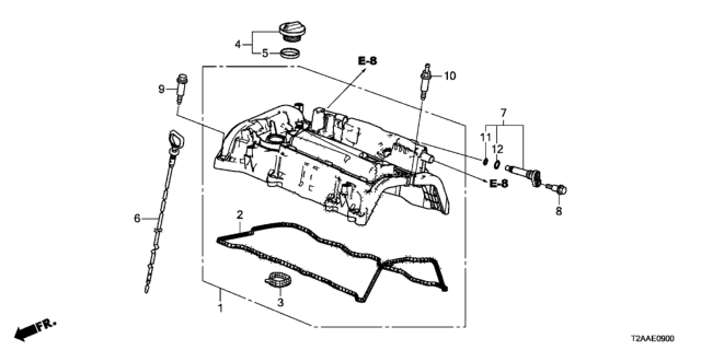 2017 Honda Accord Cylinder Head Cover (L4) Diagram