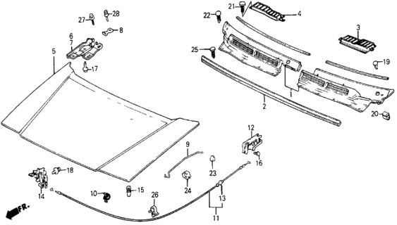 1984 Honda Civic Hood Diagram